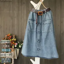 Винтажная новая мини-юбка в стиле ретро; большие размеры; юбка с завышенной талией; элегантные джинсовые юбки с цветным блоком; юбка с надписью для женщин; A74Z40