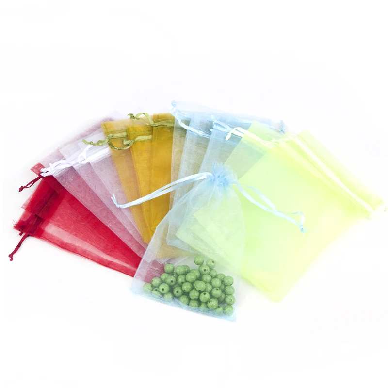 DoreenBeads 20PCs Organza Jewelry Bags Packaging Display Party Weddings Drawable Rectangle Gift Pouches 24Colors 16x11cm | Украшения и