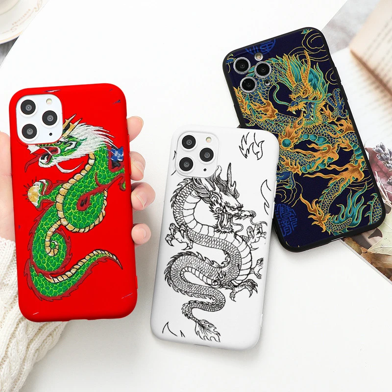 Red Black White Dragon Phone Case For Iphone 11 Pro Xs Max X Xr 10 5 5s 6s 6 7 8 Plus Se Fashion Animal Silicone Back Cover Phone Case Covers Aliexpress