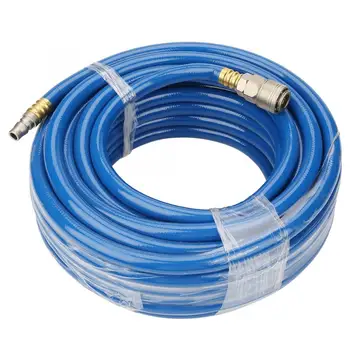 

15M Blue Flexible Pneumatic PVC Hose with Quick Connector for Air Compressor Local Shipping