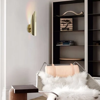 

Nordic Bedroom Bedside Lamp Wall Lamp Simple Modern Aisle Corridor Hotel Golden Background Wall Lamp Creative LED Lamp