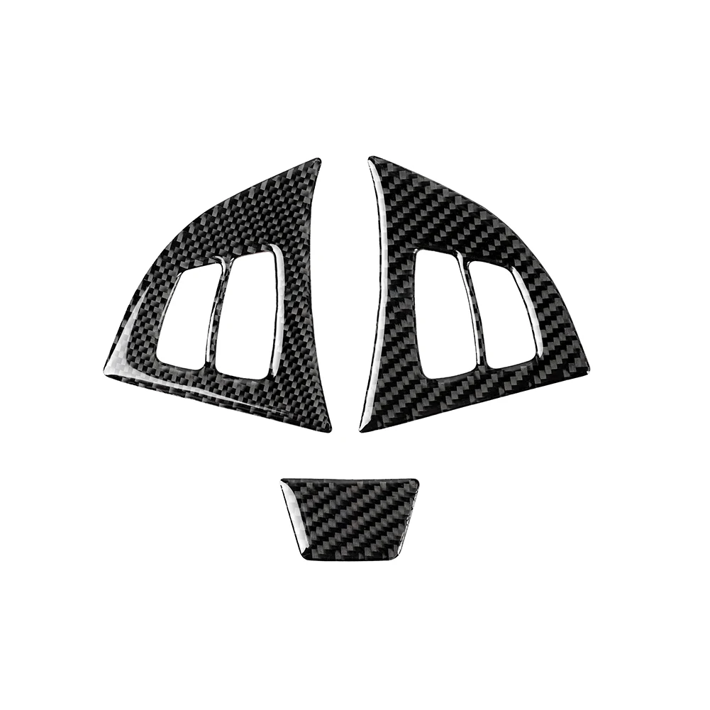 

3 pcs Car Steering Wheel Button Trim Carbon Fiber Stickers For BMW X5 E70 2008-2013 Parts Interior Mouldings