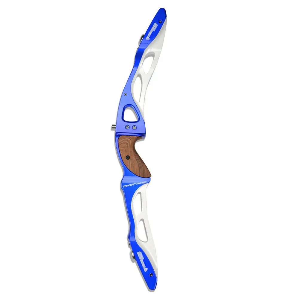 Blue White 2" ILF стрельба из лука Рекурсивный лук стояк из магния алюминиевый сплав демонтаж лук ручка для соревнований стрельба принадлежности для охоты - Цвет: Blue White