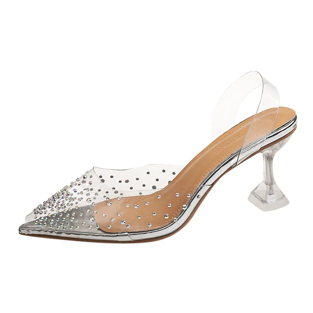 

SAGACE Women's Shoes Ladies sandals Women Fashion Crystal Transparent Sandals Peep Toe sexy sandals Women High Heels Shoes sexy