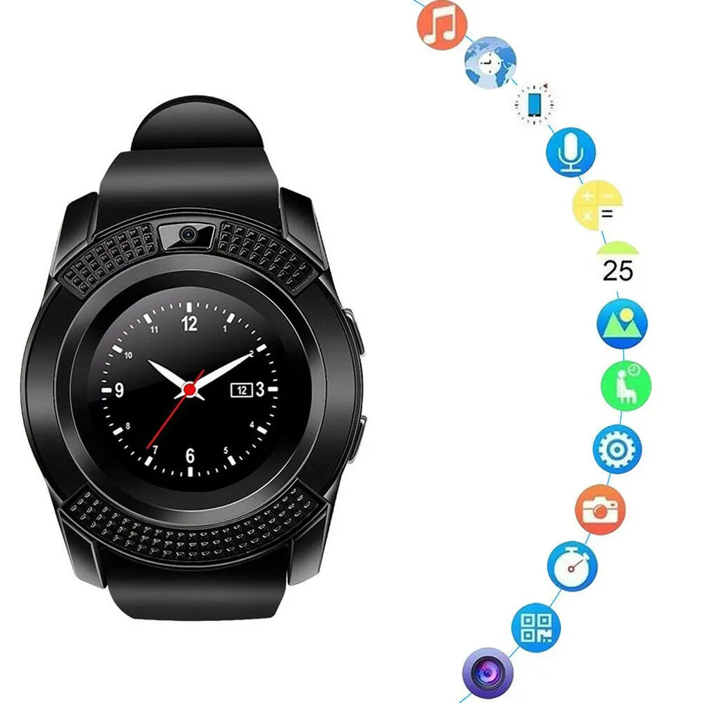 Умные часы Bluetooth с сенсорным экраном Android водонепроницаемые спортивные мужские и женские Смарт-часы с камерой слотом для sim-карты PK DZ09