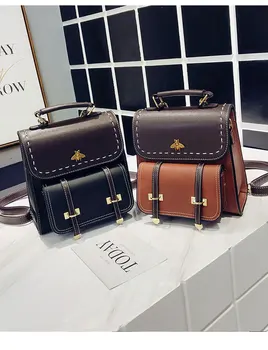 

2019 Women British style small bags Pu Leather Women Backpack Simple Preppy Style Backpack Women Famous College Backpack