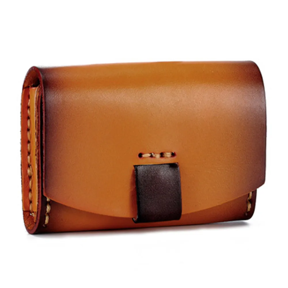 Fashion Vegetable Tanned Leather Wallet Handmade Customized Coin Purse Large Capacity Card Package Purse Bag Wallet Hasp