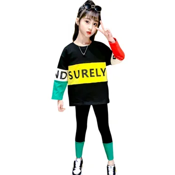 

Girls Sport Clothes Letter Pattern Clothes For Girls Sweatshirt + Leggings Costumes For Girls Casual Children's Clothes Set