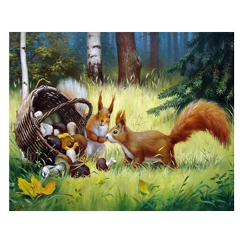 

Diamond Embroidery Animal Nature Full Square Diamond Painting Cross Stitch Squirrel Picture Rhinestones Diamond Decor