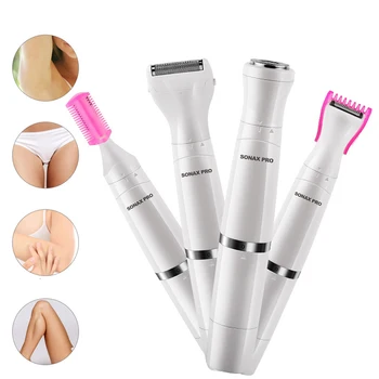

SONAX PRO 4 In 1 Lady Shaver for Women Epilator Hair Removal Painless Facial Depilator Eyebrow Bikini Trimmer USB Rechargeable