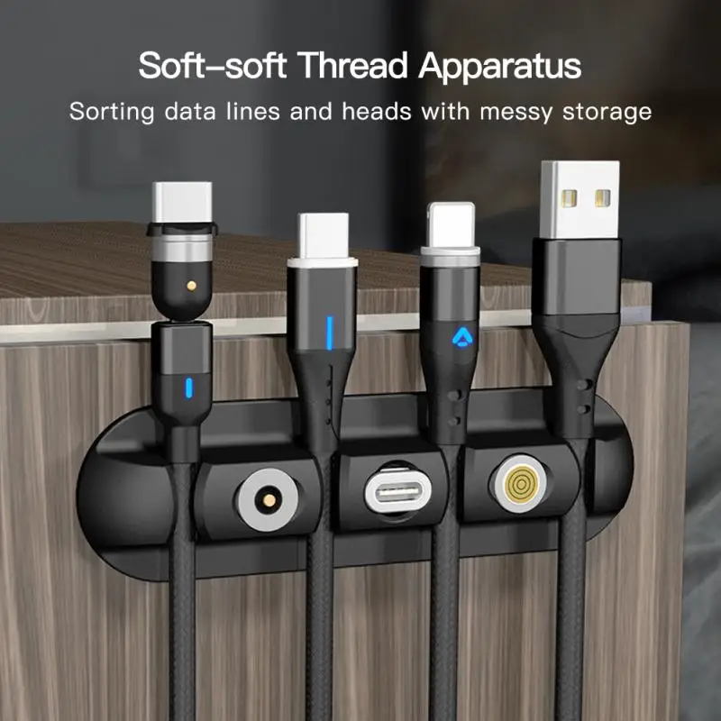 Desktop Line Clip Tidy Mobile Phone Wire Management Data Charging Cable Organizer Holder Silicone Winder | Мобильные телефоны и
