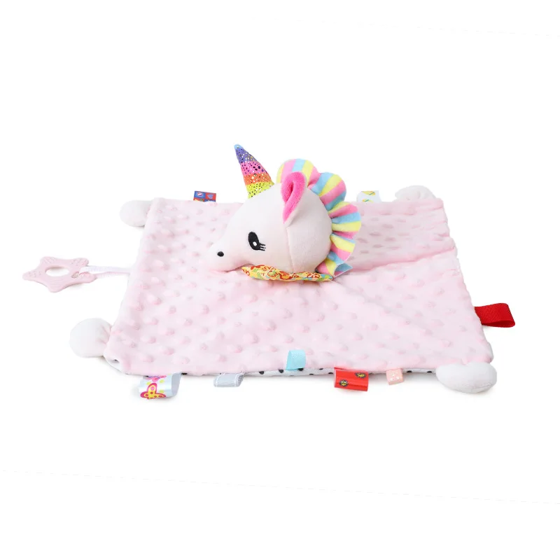 Baby Plush Stuffed Toys Security Tag Cute Stuffed Animal Blanket Comforter r Bunny Soothe Appease Towel Newborn Baby Shower Gift Baby Towel Baby Comforter Blanket