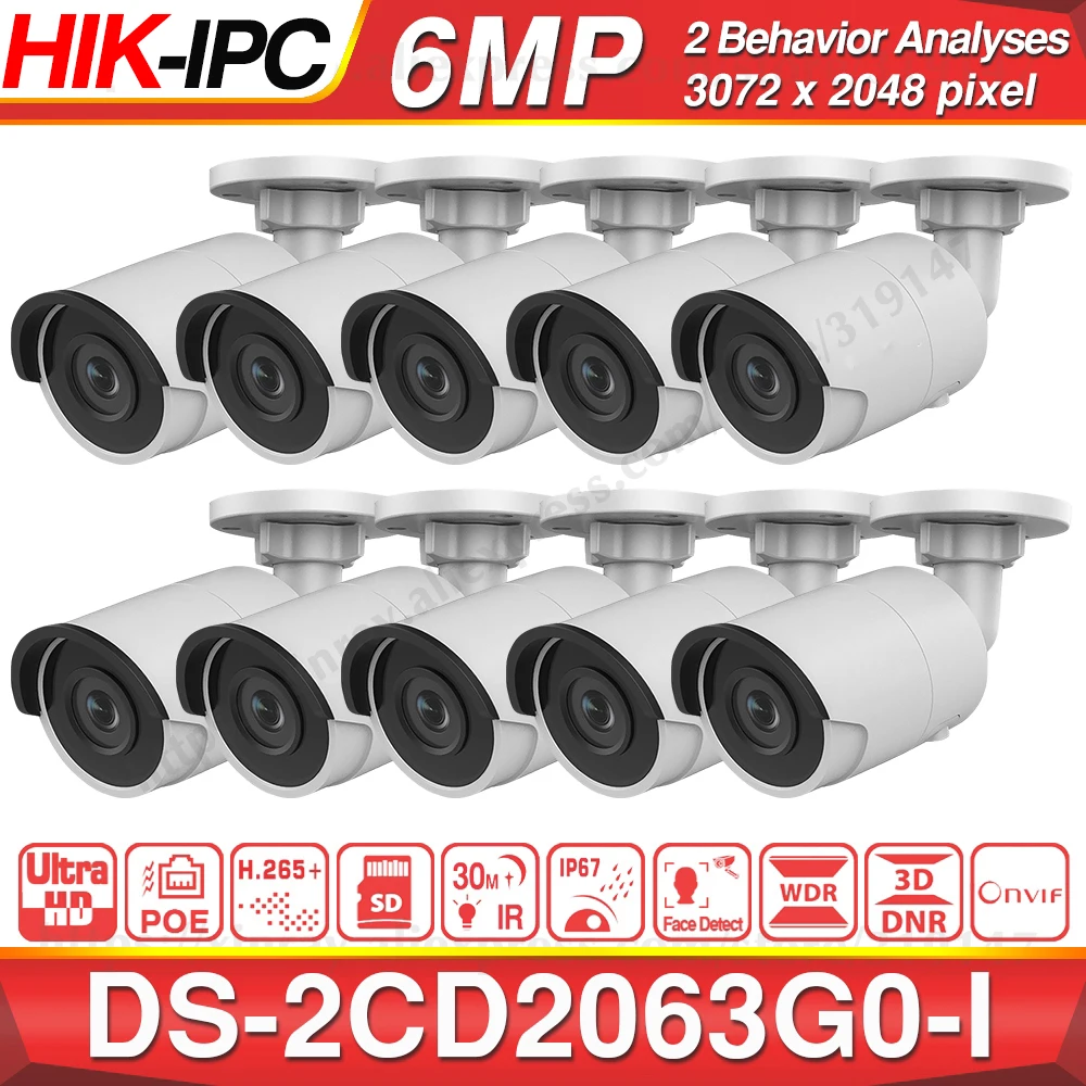 Предварительная продажа Hikvision оригинальная фотокамера видеонаблюдения EasyIP 2 0 Plus 6 мп ик цилиндрическая сеть