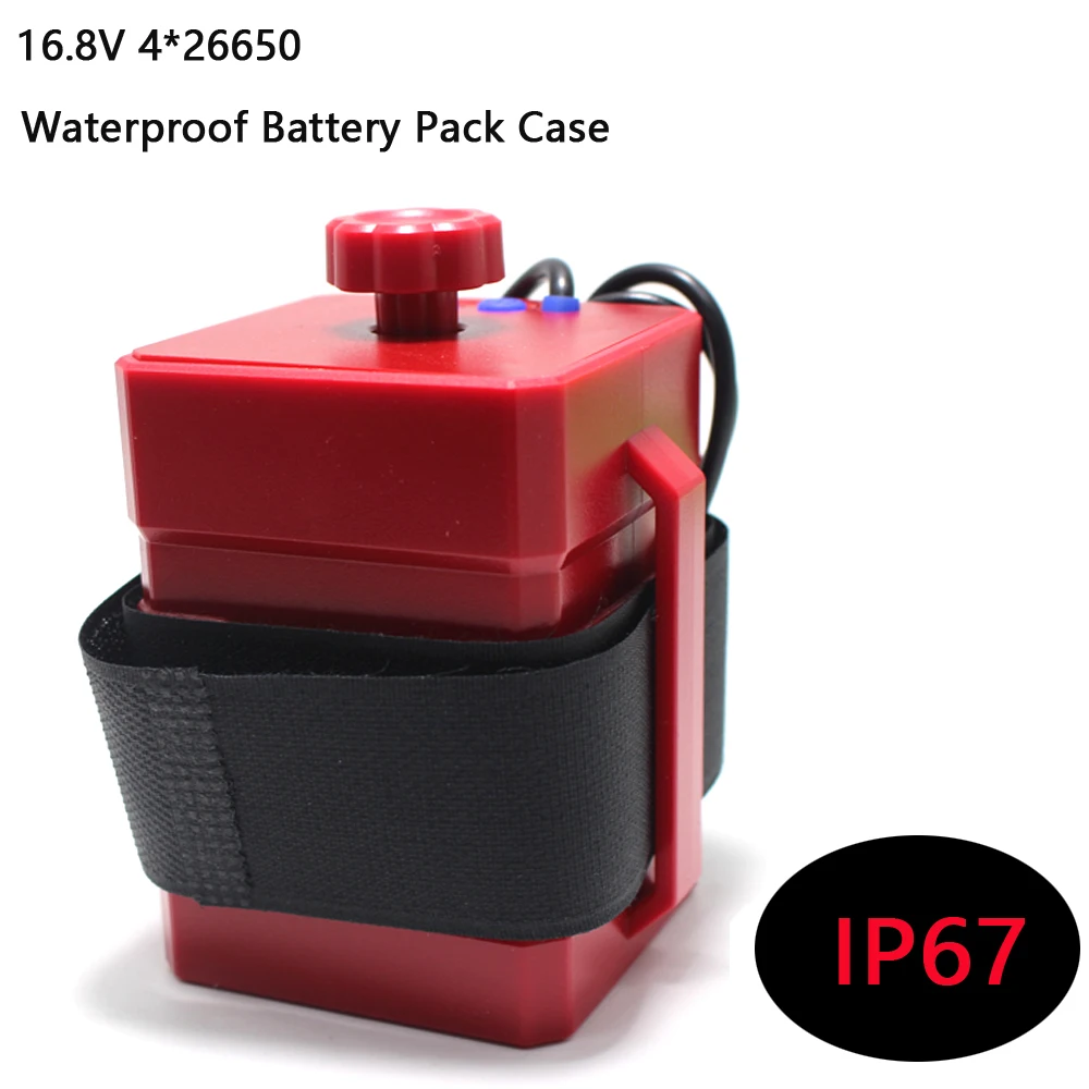 

16,8 V DC/5В USB Dual Выход Питание 4x 26650 Водонепроницаемый Батарея коробка для Светодиодный вспышка светильник/мобильный телефон/велосипед светильник перезарядки