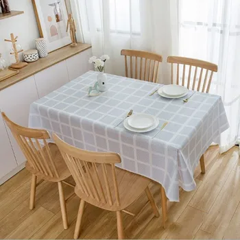 

Table Cloth Cover PEVA Home Washable Waterproof Oil Proof Dining Tablecloth Nordic Plastic Lattice Table Cloth Coffee Mat