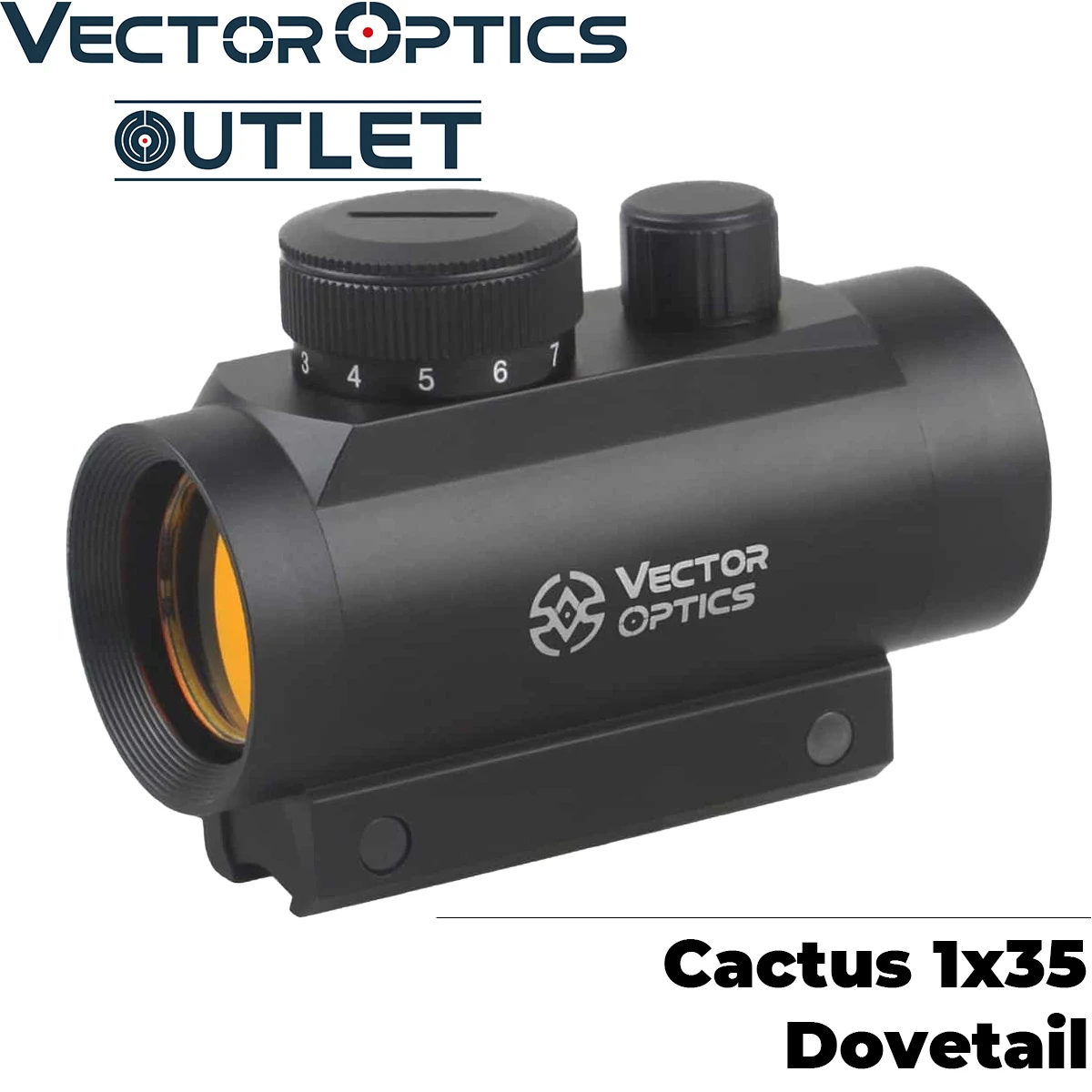 

Vector Optics Cactus 1x35 Red Dot Scope Integrated 11mm Dovetail Mount Base 5 MOA Dot Size 7 Levels Illumination Weapon Sight