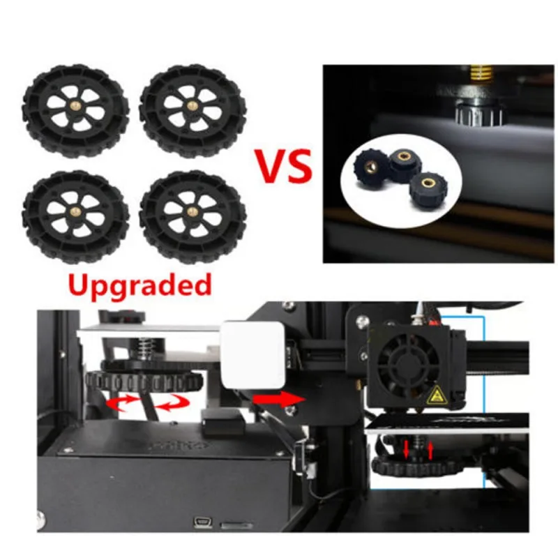 

4pcs Upgraded Leveling Nut + 4pcs Hot Bed Spring for Creality 3D CR-10 CR-10S CR-10 Ender 3