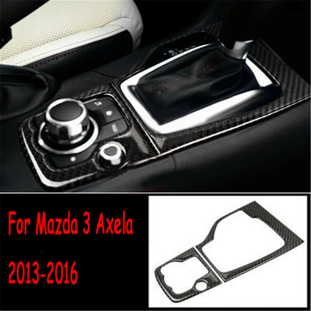

Carbon Fiber Gear Shift Panel Cover Interior Replacement For Mazda 3 Axela 2013-2016 2Pcs Parts Durable