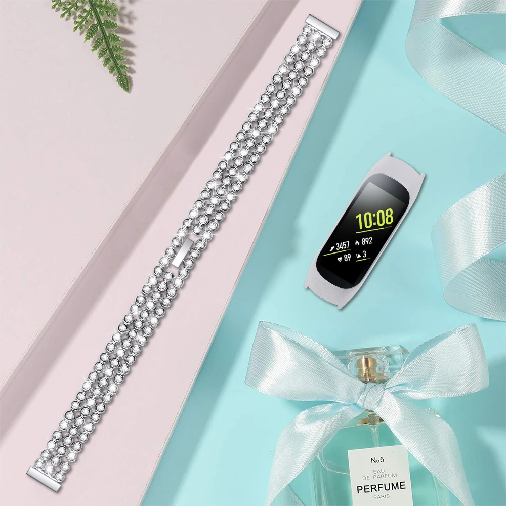 Роскошный ремешок из нержавеющей стали с бриллиантами для samsung Fit-e, ремешок для часов, изысканная Замена браслета, аксессуары для часов