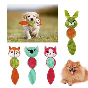 

Dog Plush Interactive Toy Soft Puppy Chew Toy Bite Resistant Pet Squeaky Duck Sound Toy Animal Design Dog Training Teething Toy