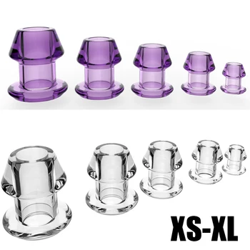 Hollow Anal Plug 5 Sizes Butt Plug Anal Dilator Enema Soft Speculum Prostate Massager Sex Toys For Woman Men Gay Adult Products 5