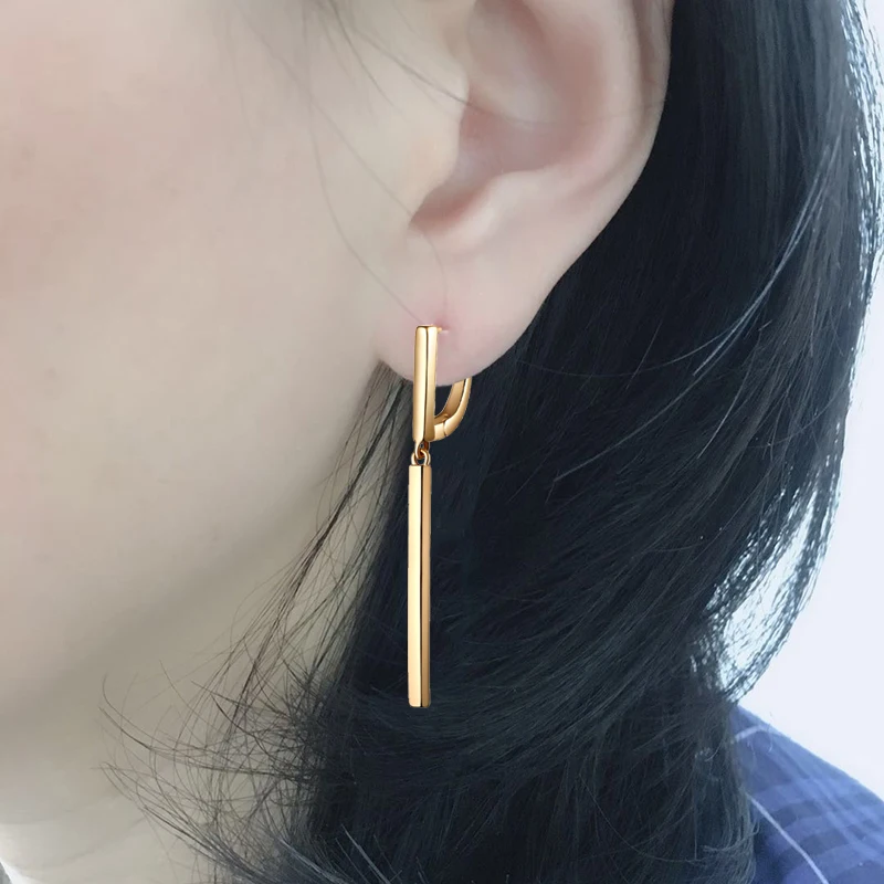 Женские классические серьги подвески MAIKALE медные золотые геометрической формы