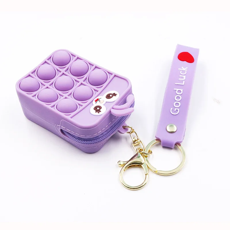New Popit Mini Money Wallet Fingertip Toys Push Bubble Popite Pendant Bag Hot Sale Adult Decompression Toys Children Anti-Stress