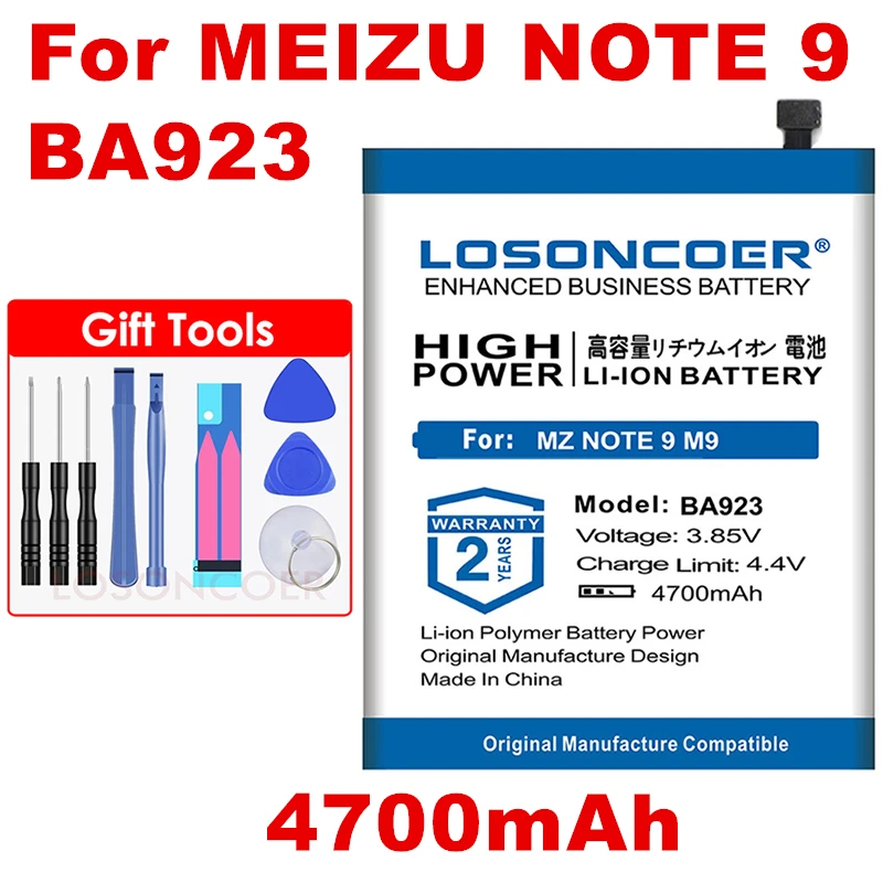 LOSONCOER 4700mAh BA923 запасная батарея для Meizu Note 9 M9 Note9 батареи мобильного телефона+ номер отслеживания