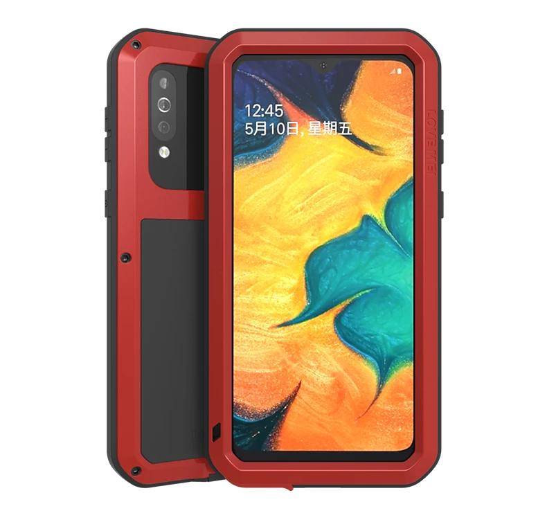 A40s защитный металлический противоударный чехол LOVE MEI для samsung Galaxy A40S, алюминиевые аксессуары, водонепроницаемый чехол+ стекло Gorila
