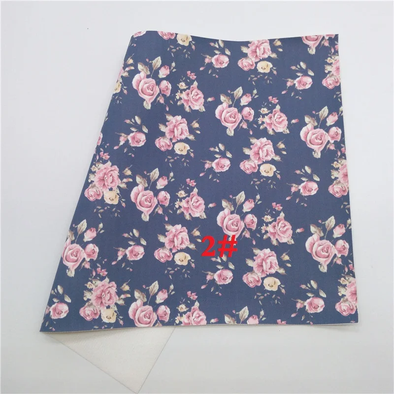 2 Glitterwishcome 21X29 см A4 размер с цветочным принтом искусственная кожа ткань, синтетическая кожа ткань листы винил для бантов, GM466A - Цвет: 2