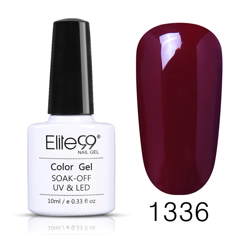 Elite99 дизайн ногтей 10 мл замачиваемый эмаль чистый цвет Any1 выбрать красный черный светодиодный УФ-гель для ногтей лак гель лак для ногтей - Цвет: 1336