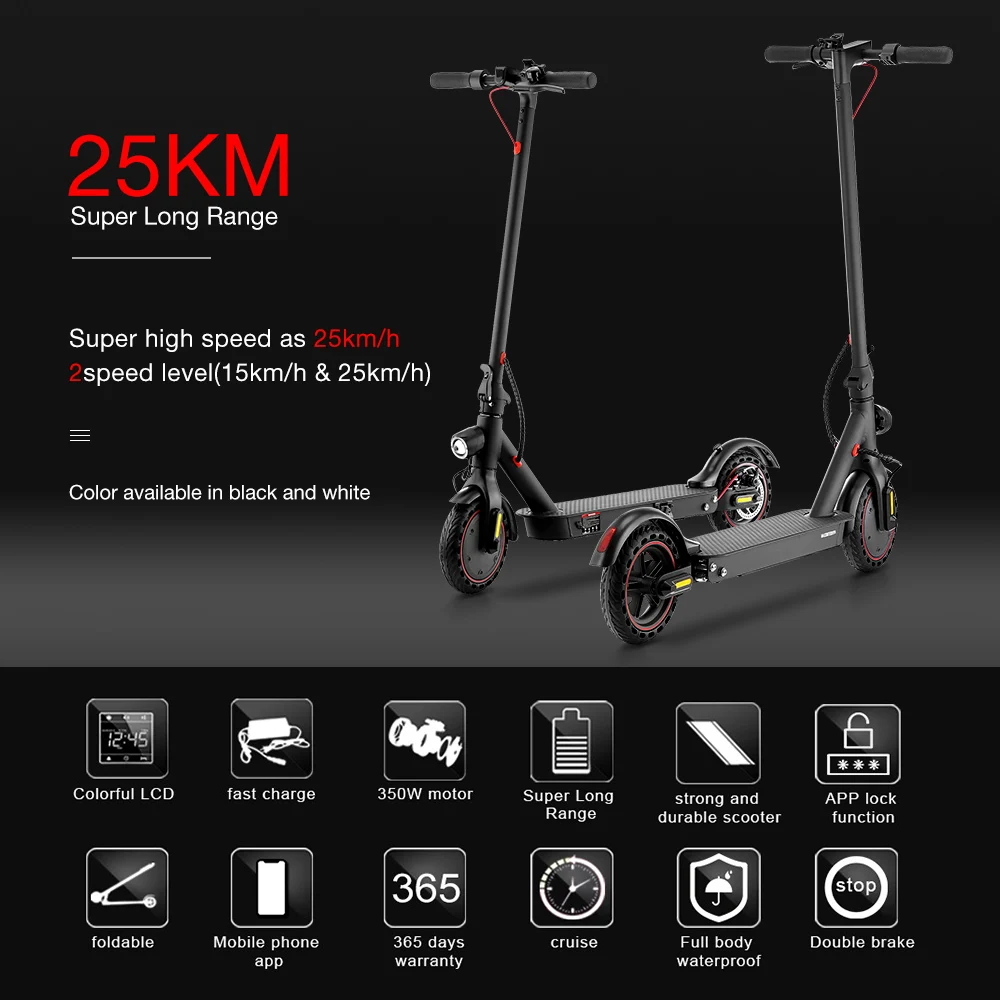Portable Electric Scooter Adult 350W Folding Kick E-scooter 2020 EU Best E-Scooter Newest Arrival Best design quality E-scooter