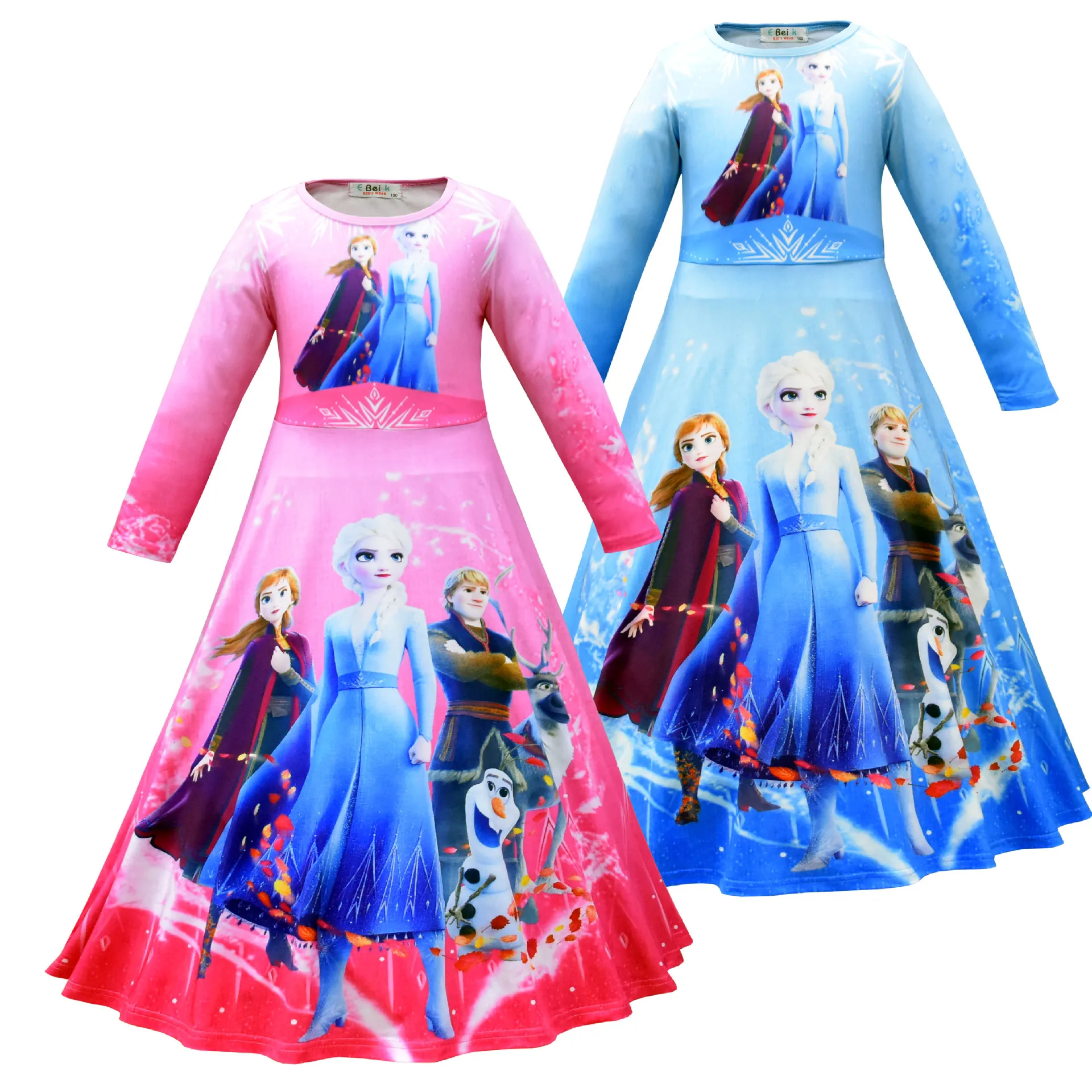 

New Elsa 2 Dress Winter Child Birthday Party Costume Girl Playing Snow White Cartoon Baby Girl Children's Clothing