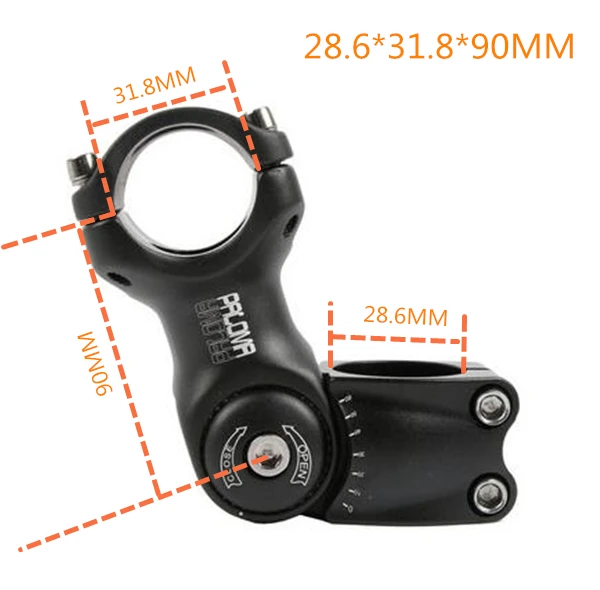 28.6X31.8X90MM Велосипедный регулируемый стержень MTB горная дорога стебли стояк 90 110 130 мм* 25,4 мм 31,8 мм* 90/120 мм - Цвет: 28.6X31.8X90MM