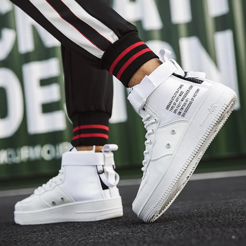 

Shoe Men's Trendy Shoes Hight-top Autumn & Winter Korean-style Versatile Air Force One Shoes Street Snap Online Celebrity Casual