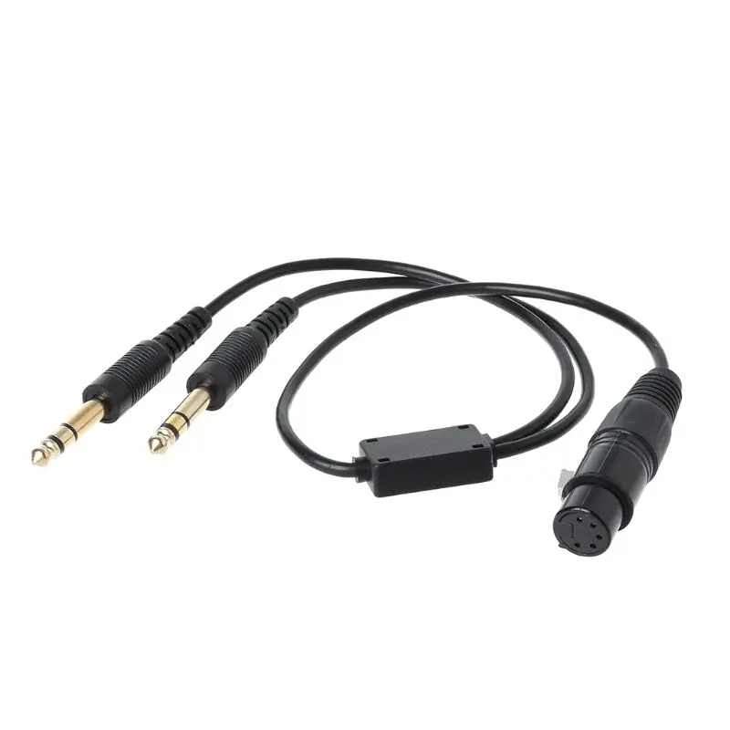 

For Airbus XLR to GA Dual Plug 5 Pin Adapter Cable Aviation Headphone Cable Kit