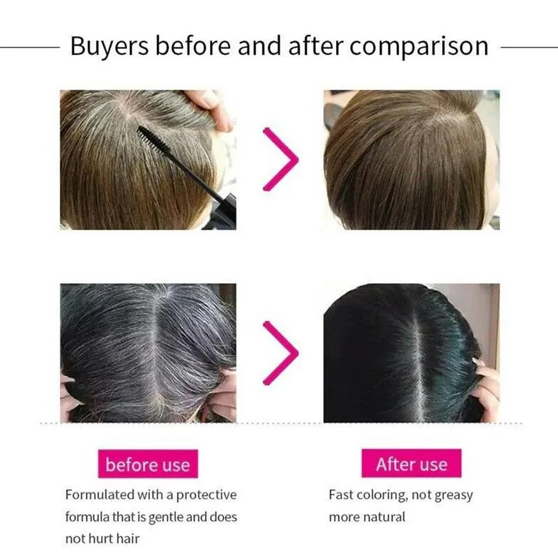 Hair Color Dye Temporary Hair Color Brush DIY Hair Color Wax Mascara Dye Cream One-time White Grey Cover Up