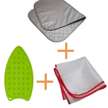

3Pcs/Set Portable Folding Clothes Ironing Board Mat Safe Insulation Waterproof Non-slip Silicone Iron Pad Protective Scorch Mesh