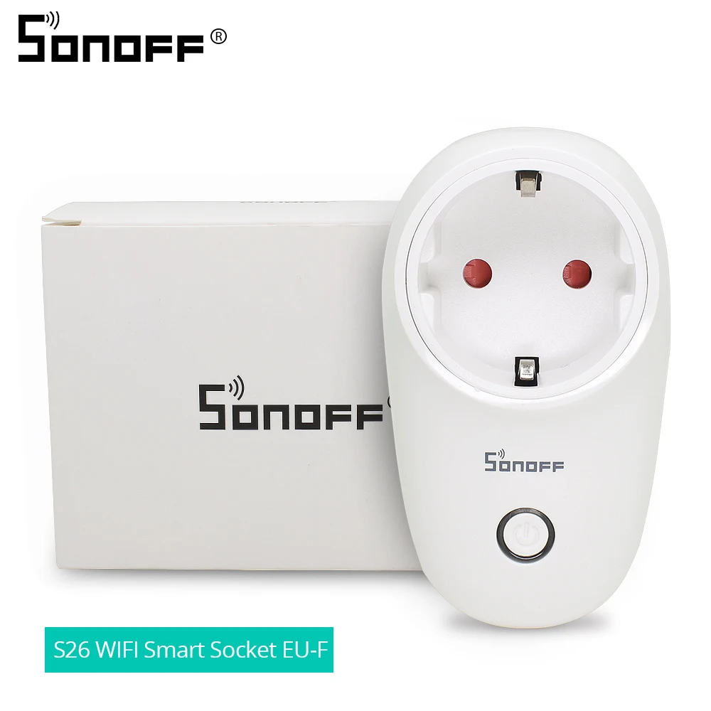  SONOFF S26 Wireless WiFi Smart Plug EU 220V Wifi Switch/Sockets Works With Ewelink Alexa Google Hom - 4000298985545