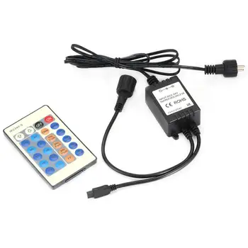 

24 Key Waterproof RF IR Remote Control w/ Power Adapter LED Lights Controller Dimmer For LED Lights Strip