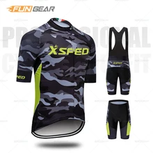 Велоспорт Джерси нагрудник шорты комплект летняя одежда для велоспорта Триатлон Кожи Костюм велосипедная форма Мужская горный BMX внедорожный камуфляж