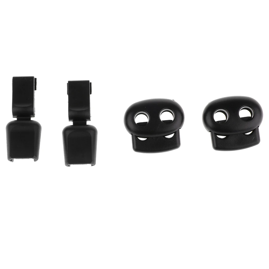 3 Pair Sport Shoes Lace Locks Set Shoelaces Strings Fastener Stopper Black Strong and Durable to Use