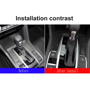 

Real Carbon Fiber 3D Sticker Gear Shift Panel Cover Trim Interior For Honda Civic (FC/FK) 2016-2019 Car Accessories