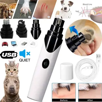 

Pet Nail Clippers Rechargeable Dog Nail Clippers Painless USB Electric Cat Paws Nail Cutter Grooming Trimmer File