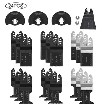 

24PCS Oscillating Saw Cutters Universal Multi Tool Quick Release Saw Cutters Kit Cutting Oscillating Tool for Metal Wood Plastic