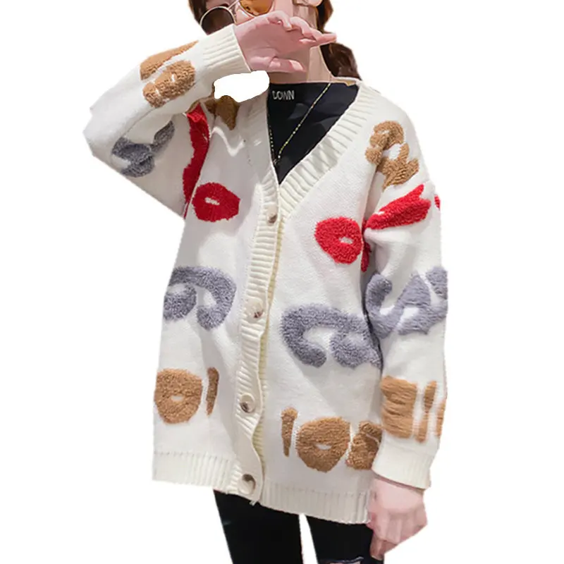 

Children's Sweater for Girls Cardigan Autumn Winter Teen Girls Clothes Korean Loose Thick Knitted Sweater Coat 10 12 13 14 Years