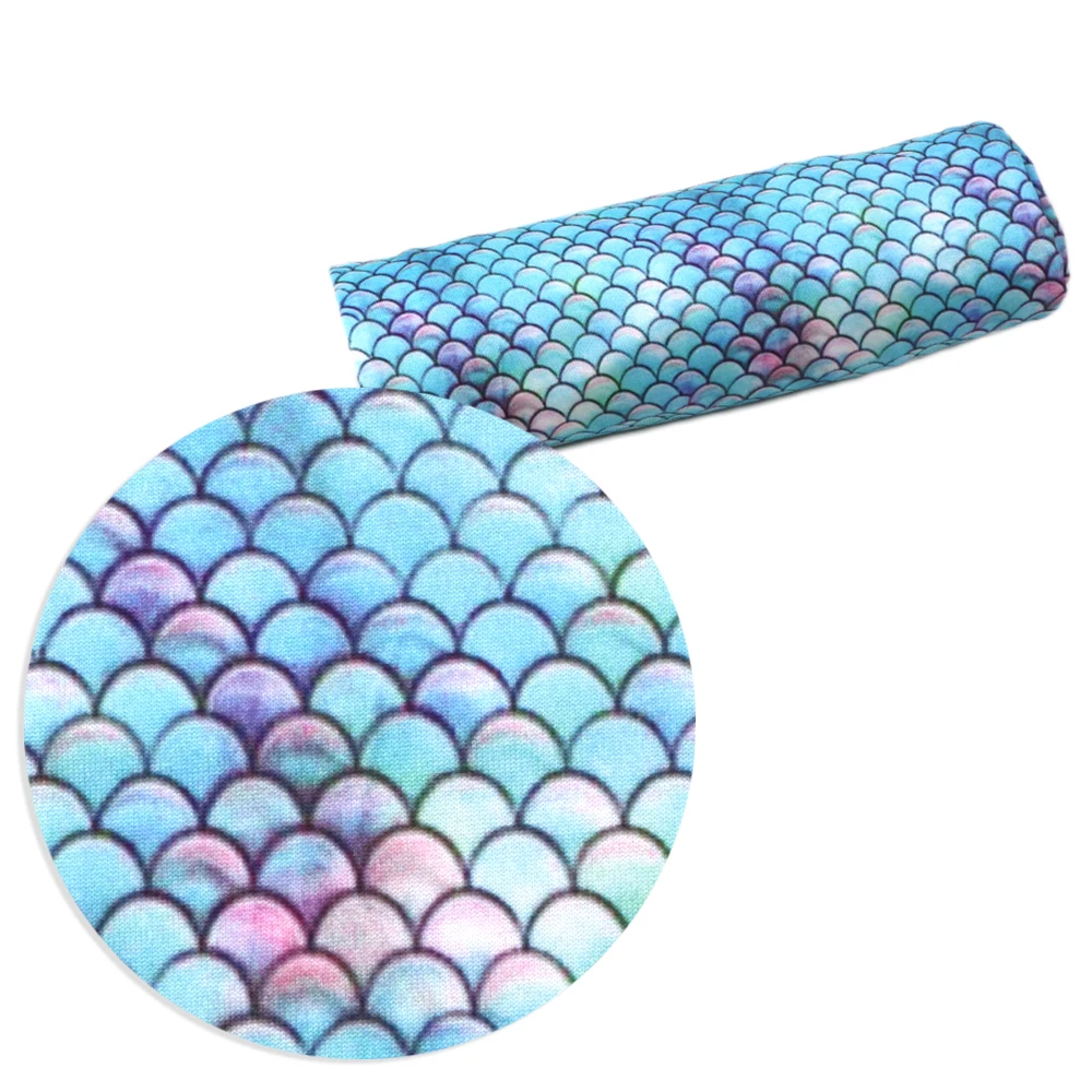 David accessories 50*145 см рыбы Весы 4 подъездных путей, стрейчевая вязаная ткань "сделай сам" с бантом мешок швейная Костюмы Материал, украшение дома, 1Yc7573