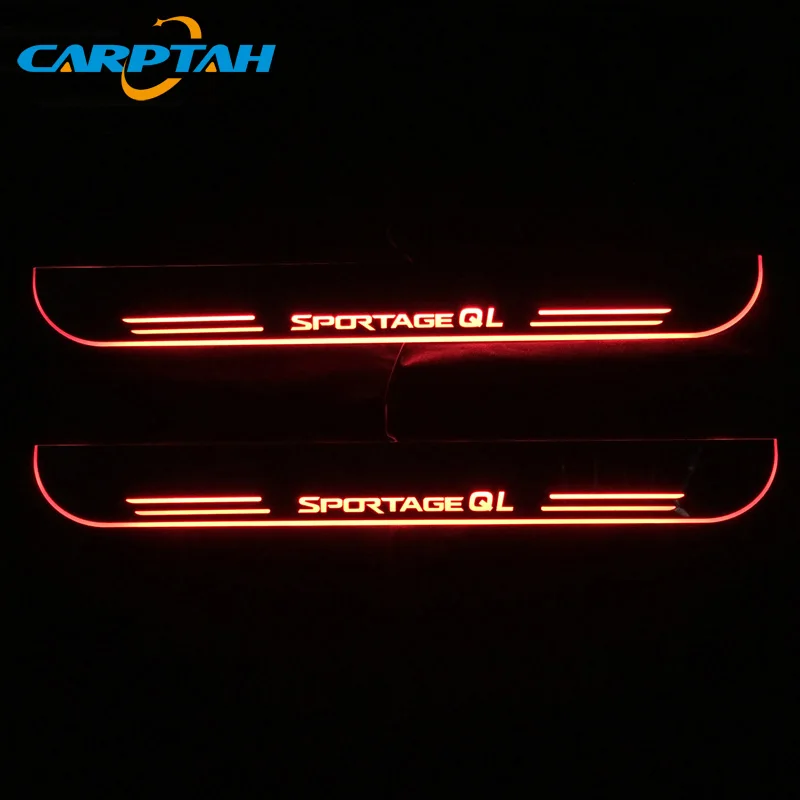 CARPTAH обрамление педали автомобиля внешние части светодиодный порог Накладка путь динамический стример свет для Kia Sportage QL