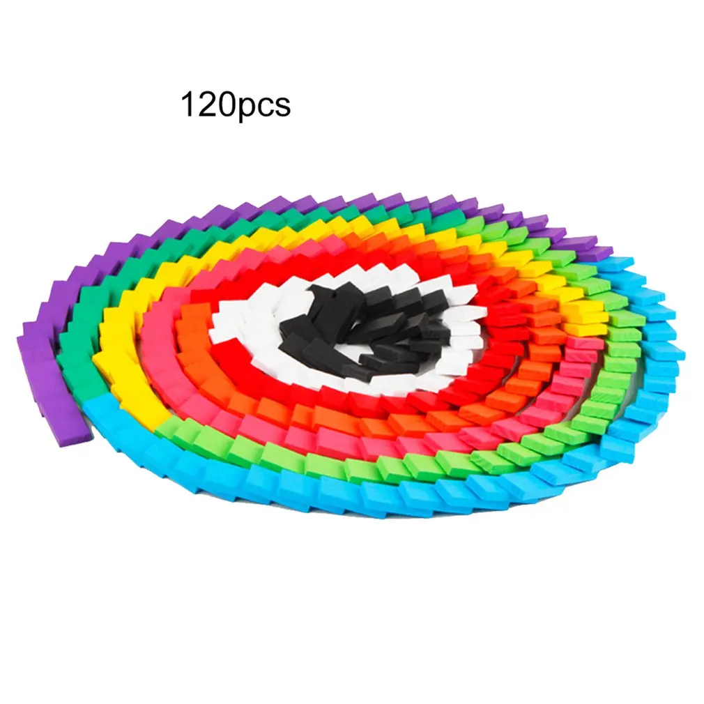 120 Pcs/set Wooden Domino Institution Accessories Organ Blocks Rainbow Jigsaw Dominoes Montessori Educational Toys for Children |