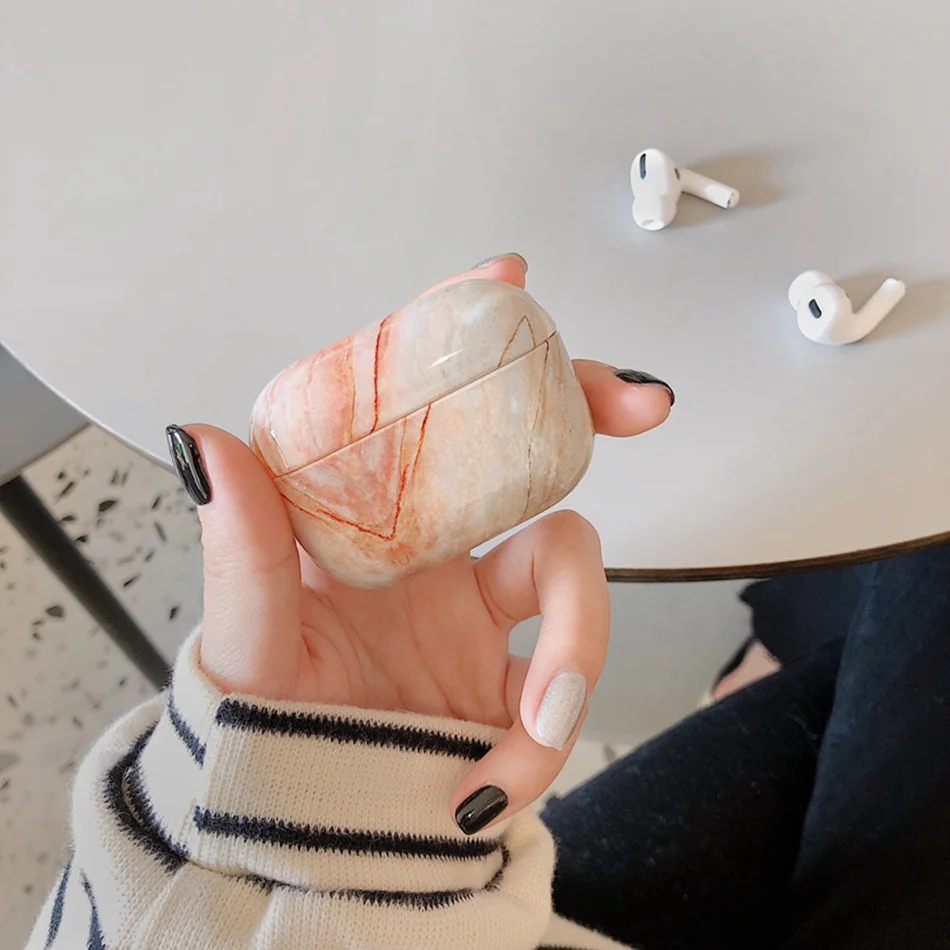 Чехол для наушников Apple Airpods Pro чехол с мраморным рисунком силиконовый Air Pods 3